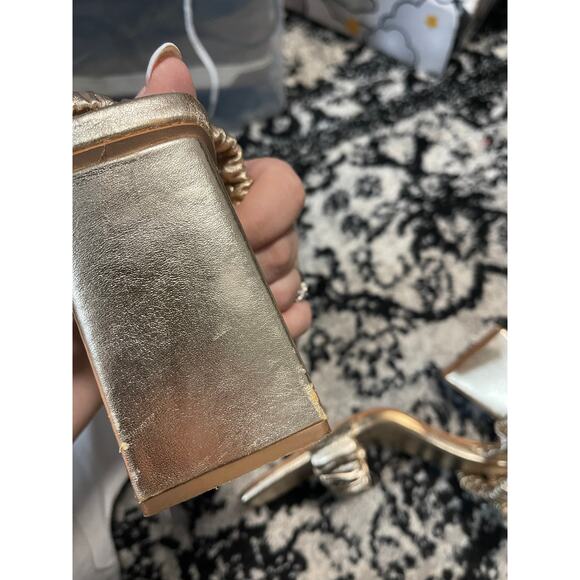 SCHUTZ LIRAH NAPPA LEATHER SANDAL GOLD WOMEN'S SIZE 9.5 - Picture 6 of 7